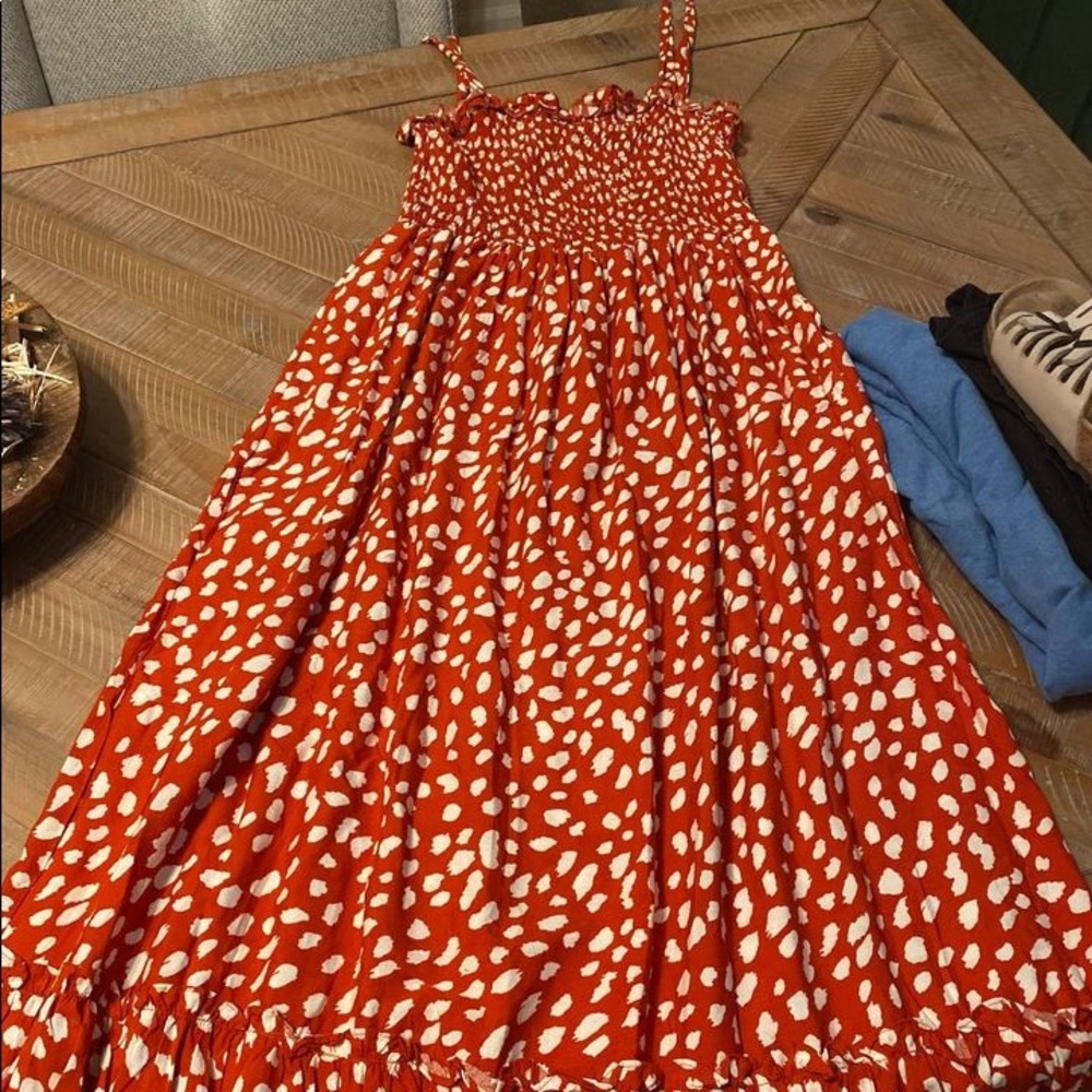 Orange midi dress size large
